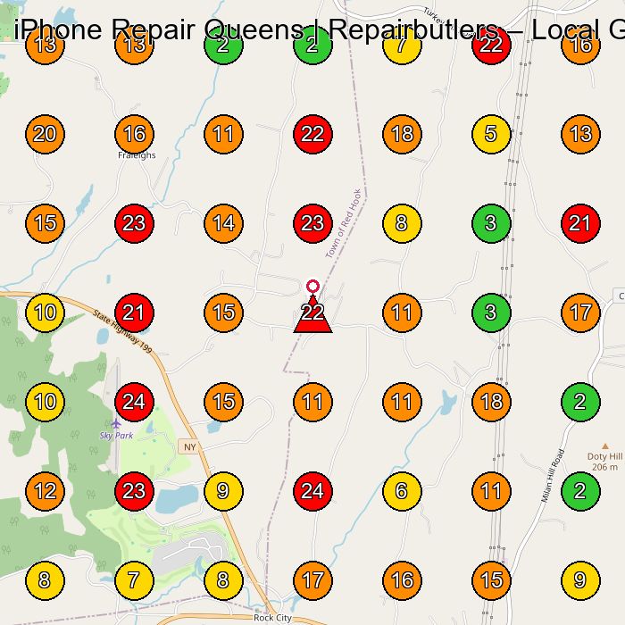 iPhone Repair Queens | Repairbutlers Phone Repair Service GeoGrid ranking map for None